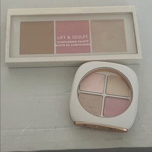 Beauty Contouring Palette with Pink and Cream Shades and shadow Quad petal play